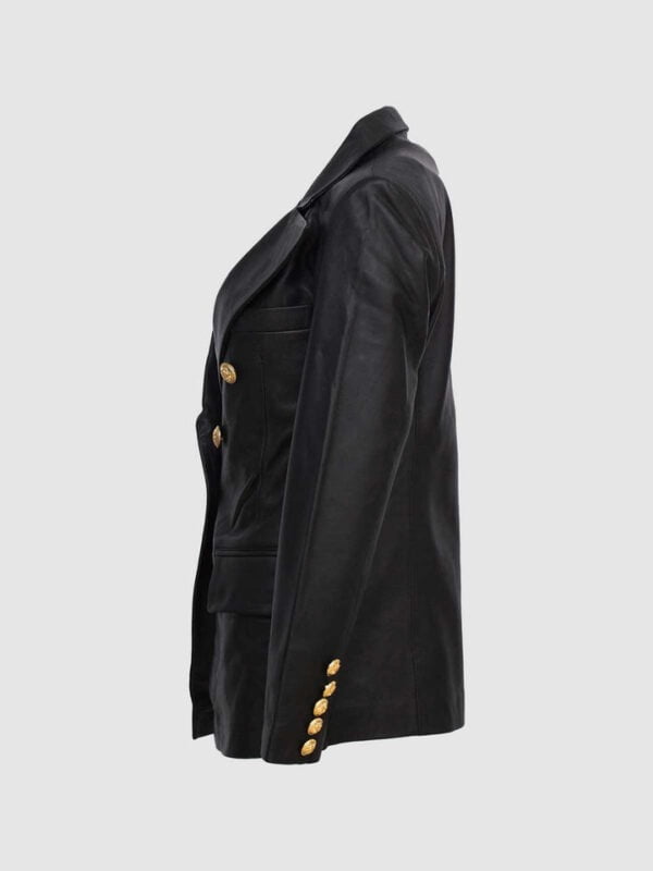 UB Fashion Black color leather jacket made from 100% lamb skin.