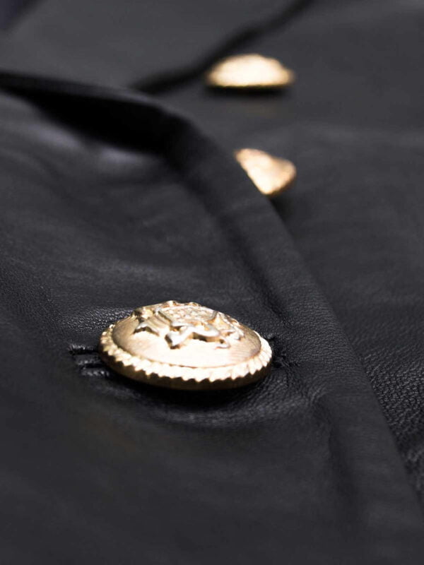 UB Fashion Black color leather jacket made from 100% lamb skin.