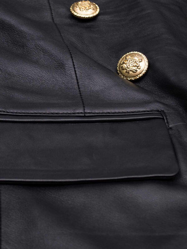 UB Fashion Black color leather jacket made from 100% lamb skin.