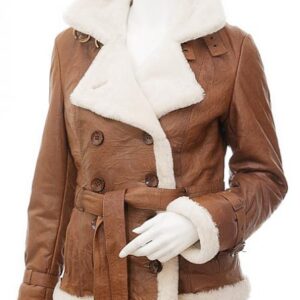 Brown color leather bomber jacket made from 100% lamb skin.