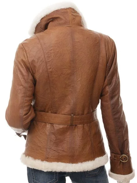 Brown color leather bomber jacket made from 100% lamb skin.