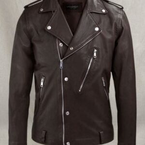 UB Fashion Dark Brown Bomber Leather Jacket