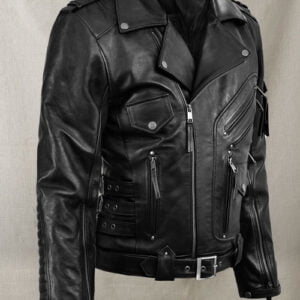 UB Fashion Black Bomber Leather Jacket