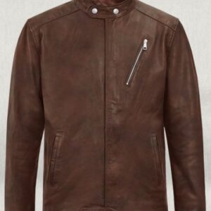 UB Fashion Brown Bomber Leather Jacket