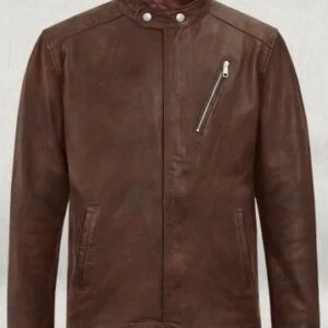 UB Fashion Brown Bomber Leather Jacket