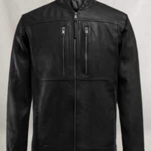 UB Fashion Black color leather jacket made from 100% lamb skin.