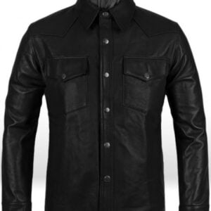 UB Fashion Black color leather jacket made from 100% lamb skin.