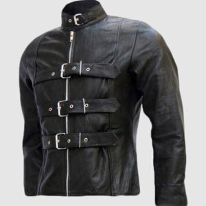 UB Fashion Black Bomber Leather Jacket