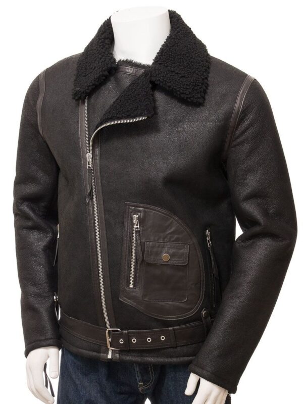 UB Fashion Dark Brown color bomber leather jacket made from 100% lamb skin.