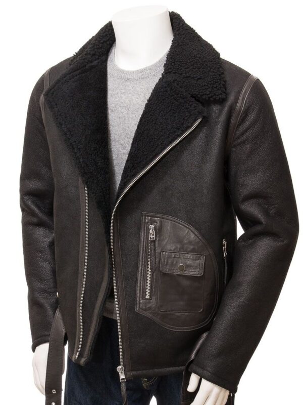 UB Fashion Dark Brown color bomber leather jacket made from 100% lamb skin.