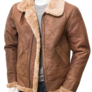 UB Fashion Brown Bomber Leather Jacket