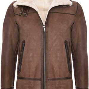 UB Fashion Brown Bomber Leather Jacket