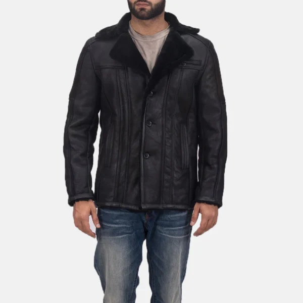 UB FASHION FURCLIFF DOUBLE FACE SHEARLING LEATHER COAT