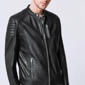 UB Fashion Dump” black leather jacket