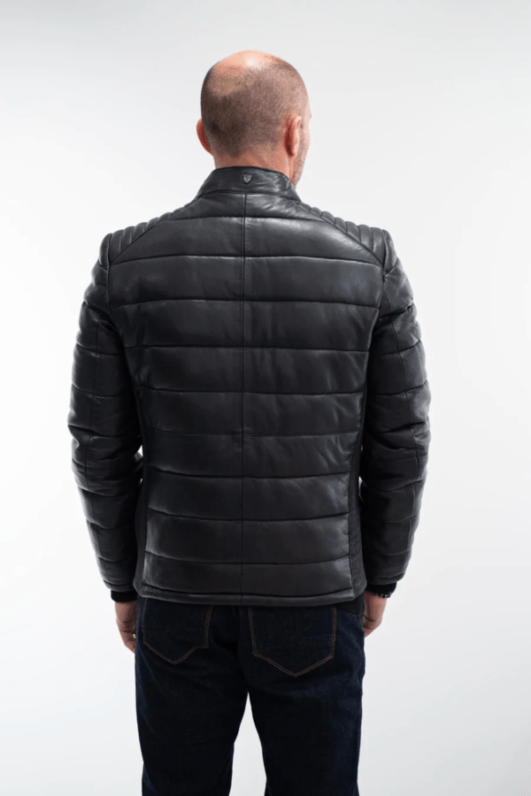 UB Fashion Doute” black quilted leather jacket