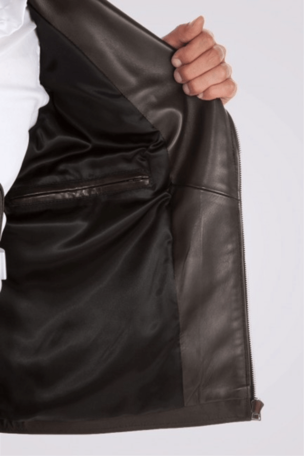 UB Fashion Brown leather jacket