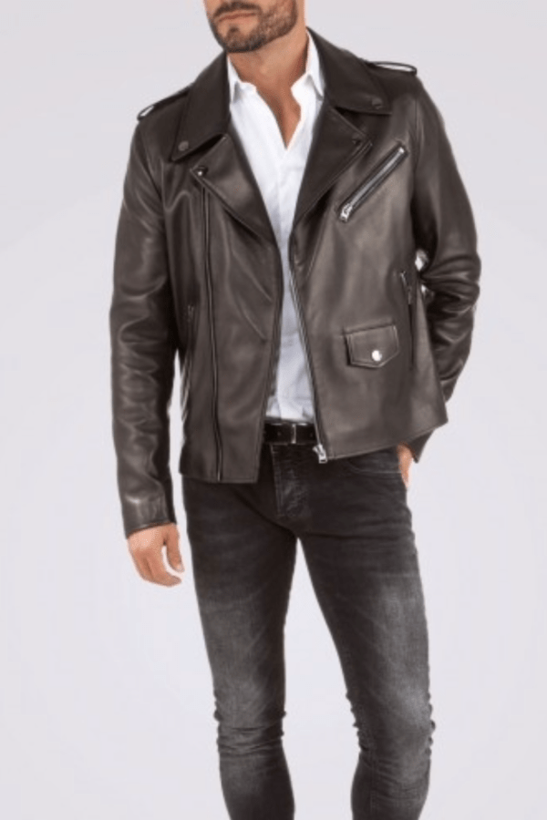 UB Fashion Brown leather jacket