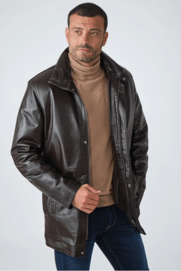 UB Fashion ROYAL Dark brown Leather Jacket