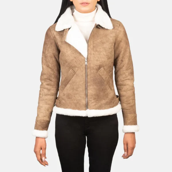 UB Fashion Sherilyn B-3 Distressed Black Leather Bomber Jacket