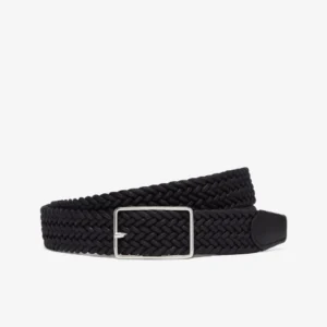 UB FASHION Black braided waxed cotton belt