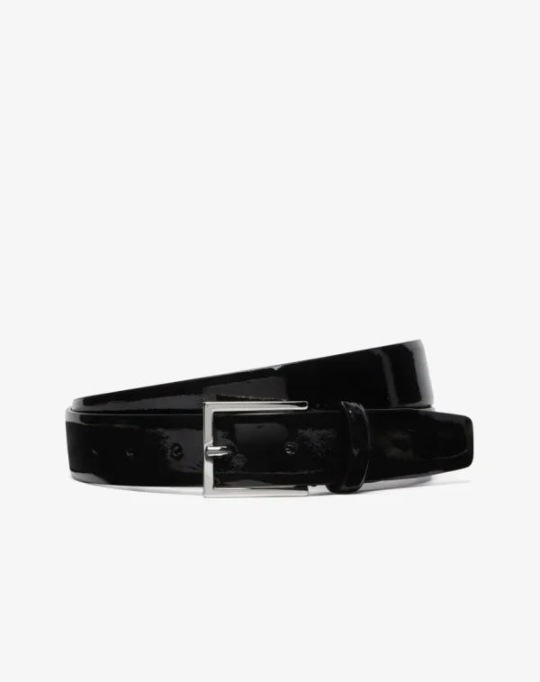 UB FASHION Black patent leather belt