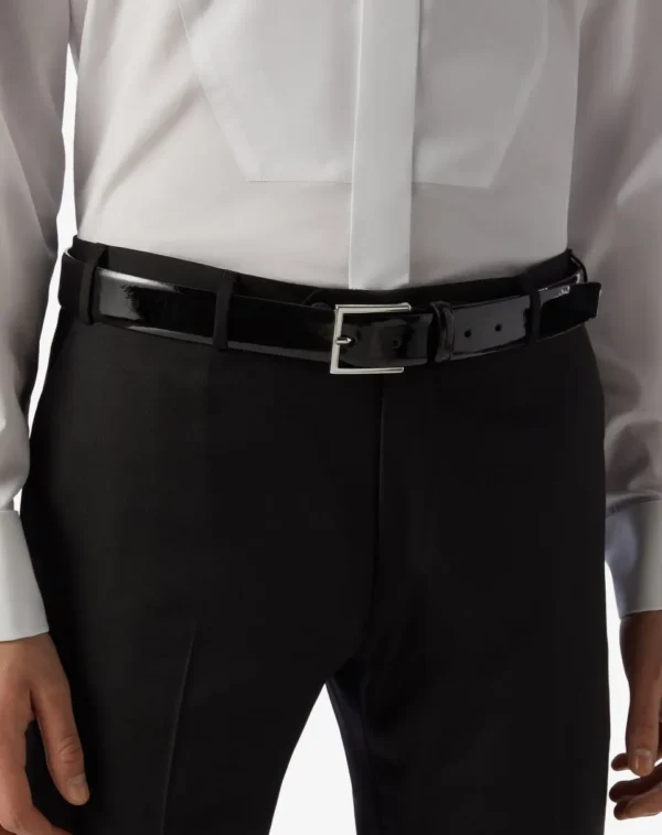 UB FASHION Black patent leather belt