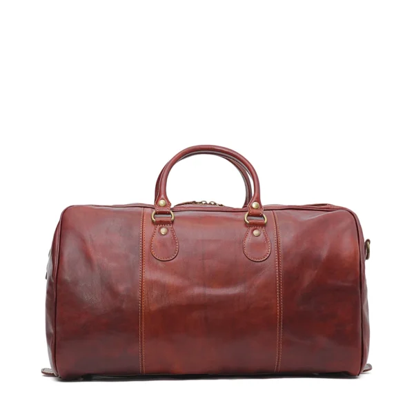 UB FASHION 18" Small Italian Leather Duffel Bag - Image 5