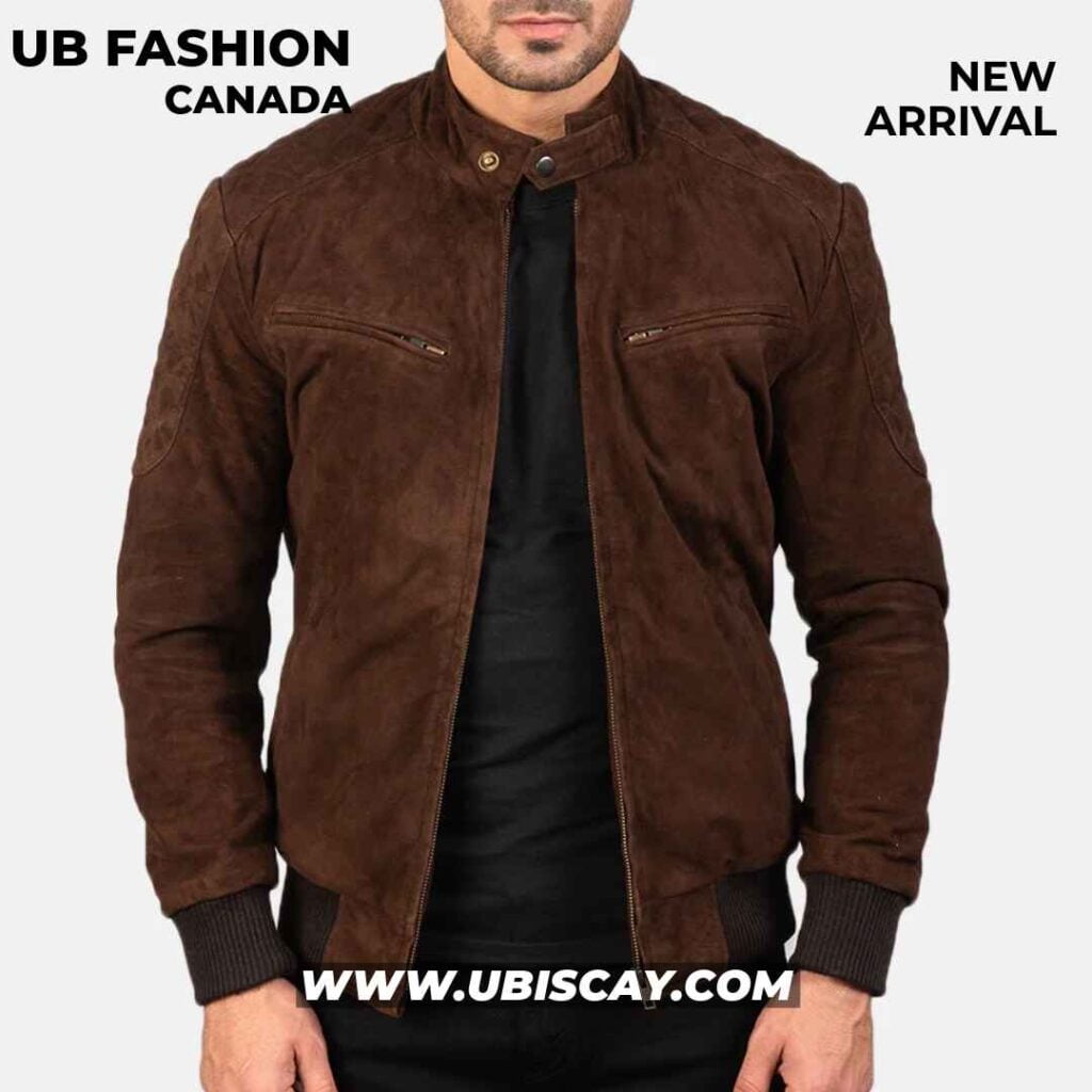 UB FASHION SVEN MOCHA SUEDE BOMBER JACKET