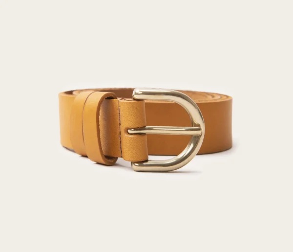 UB FASHION 25mm Tan Brown Leather Belt