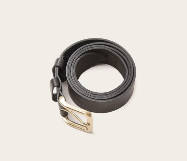 UB FASHION 35mm Black Leather Belt