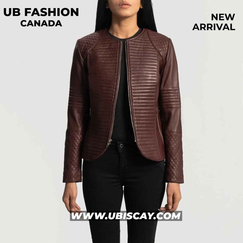 UB FASHION NEXI QUILTED MAROON LEATHER JACKET UB FASHION NEXI QUILTED MAROON LEATHER JACKET