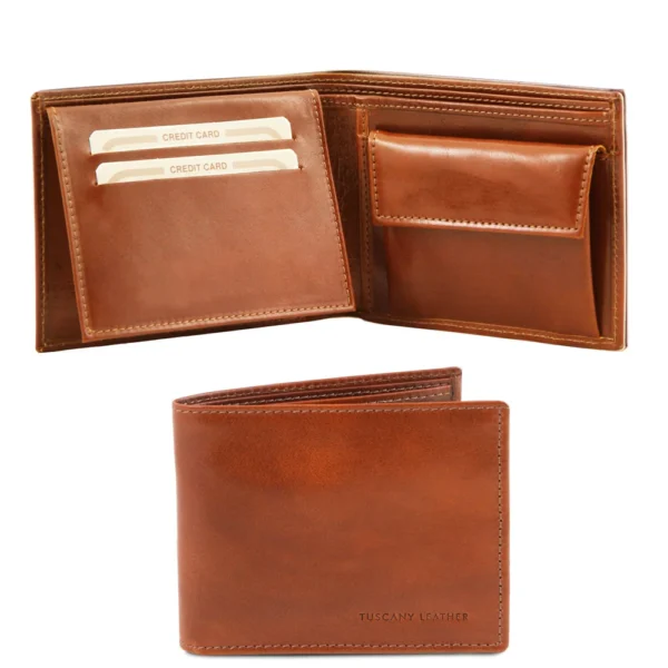 UB FASHION Exclusive 3 Fold Italian Leather Wallet With Coin Pocket