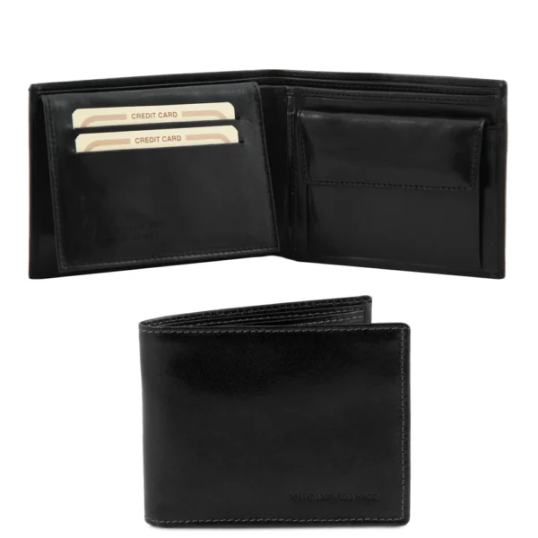 UB FASHION Exclusive 3 Fold Italian Leather Wallet With Coin Pocket