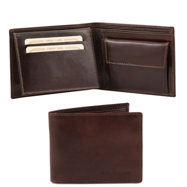 UB FASHION Exclusive 3 Fold Italian Leather Wallet With Coin Pocket