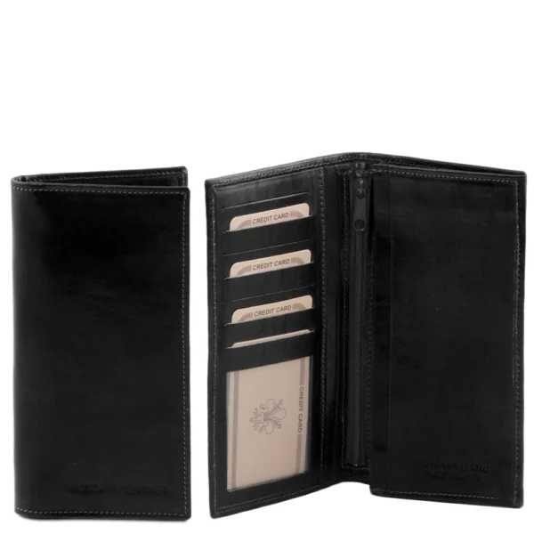 UB FASHION Exclusive Vertical 2 Fold Italian Leather Wallet