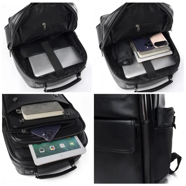 UB Fashion Vintage Men's Waterproof PU Leather Backpack