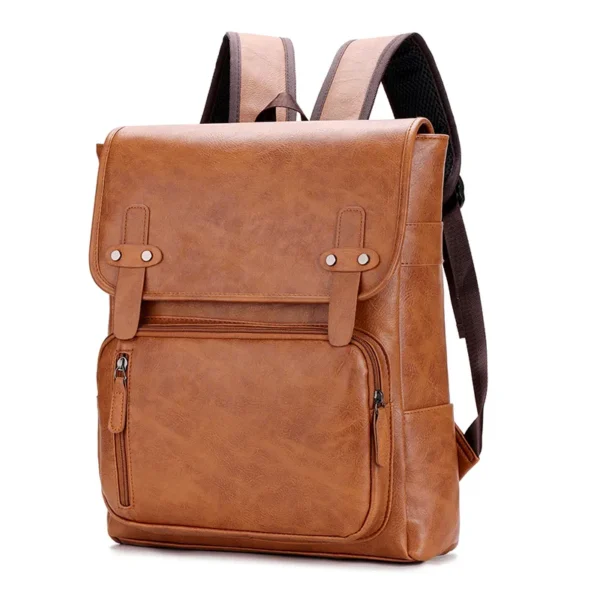 UB Fashion Men's PU Leather Waterproof Laptop Backpack